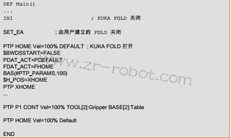 在KUKA机器人程序中使用FOLD有什么作用?